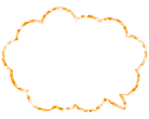 ステンドグラス風吹き出し　三角形模様　丸みのある雲形