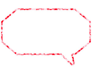 ステンドグラス風吹き出し　三角形模様　細長い八角形