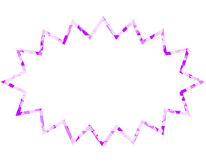 ステンドグラス風吹き出し　三角形模様　細長いギザギザした形
