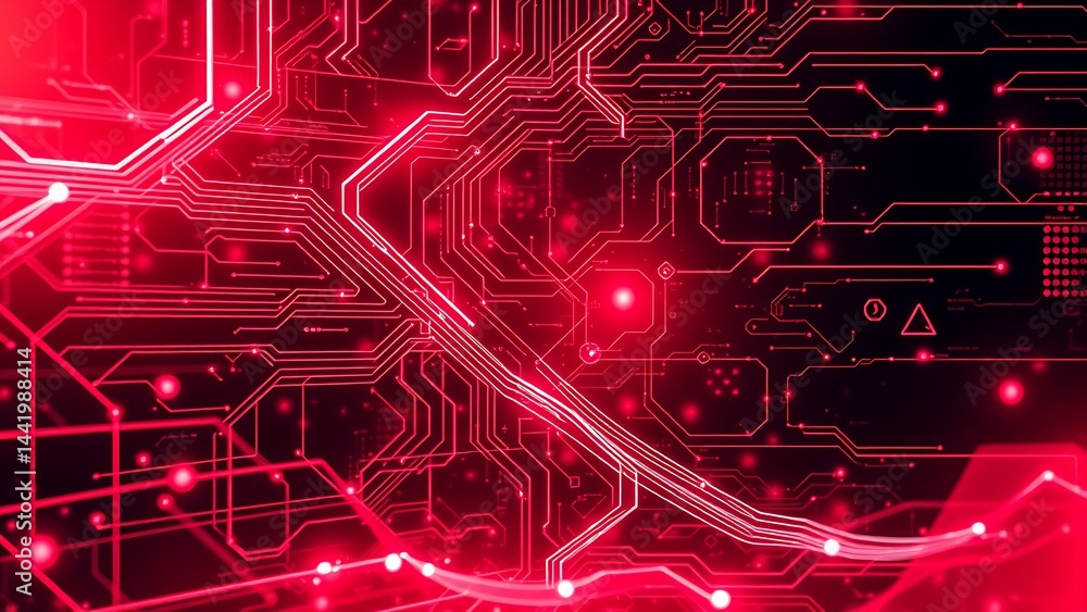 Poster red technology circuit board background abstract high resolution