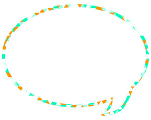 ステンドグラス風吹き出し　三角形模様　丸形