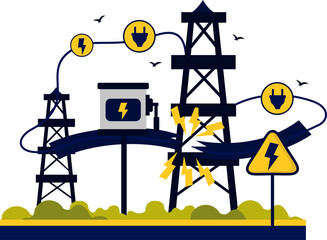 Power Cable Broken Illustration