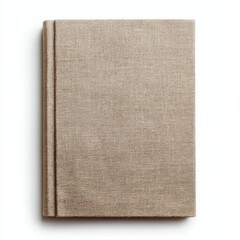 a closed hardcover journal notebook with a beige linen binding