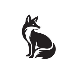 Fox Silhouette in Black with Smooth Simple Design