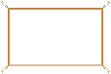 Elements of ornate vintage frames. Border gold on white classic calligraphy swirls, floral motifs. Design print for greeting cards, wedding invitations, restaurant menu, royal certificates. Set 46
