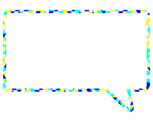 ステンドグラス風吹き出し　三角形模様　四角形