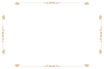 Elements of ornate vintage frames. Border gold on white classic calligraphy swirls, floral motifs. Design print for greeting cards, wedding invitations, restaurant menu, royal certificates. Set 33
