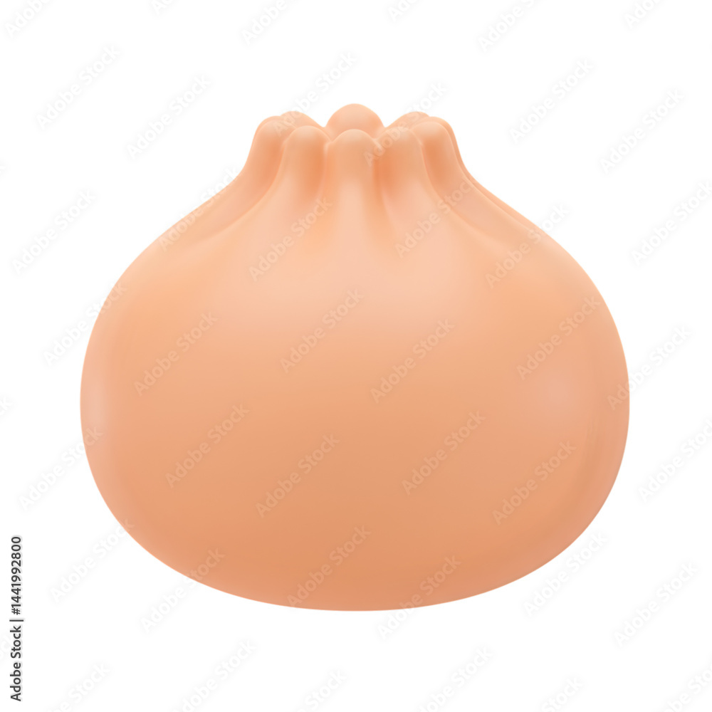 Poster create peach steamed bun 3d model with transparent background