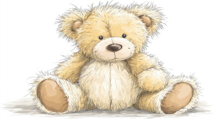 Obraz premium A cute teddy bear sitting down