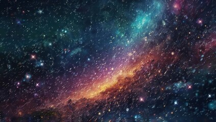 Fototapeta premium abstract magical rain, universe , stars,