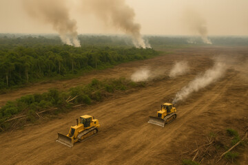 Heavy machinery operations in the amazon rainforest deforestation and environmental consequences