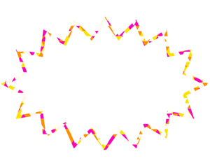 ステンドグラス風吹き出し　三角形模様　細長いギザギザした形