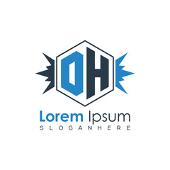 Modern Latter Luxury Monogram Logo with Royal Crown and Polygon Frame
