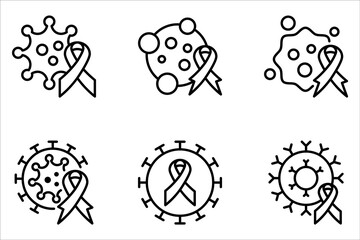 Oncology Icon set. Representing Cancer. Tumor Care. Oncology. Chemotherapy. Vector icon on white background