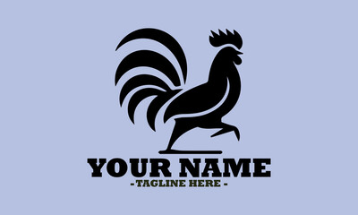 Obraz premium silhouette rooster vector design, illustration rooster logo art and template
