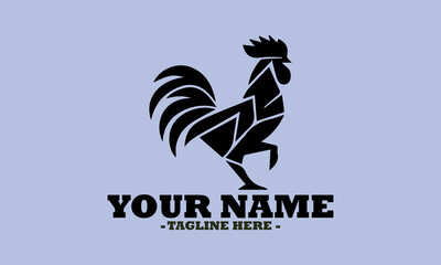 silhouette rooster vector design, illustration rooster logo art and template