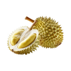 Obraz premium Tropical Durian Fruit Cut in Half Macro Shoot Photography