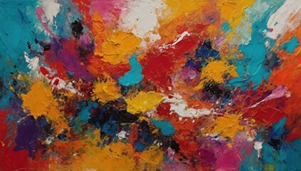 Fototapeta premium An abstract painting with bright colors.
