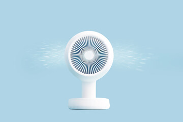 Compact fan providing cool air in a bright setting