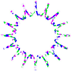 ステンドグラス風吹き出し　三角形模様　ギザギザした形