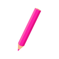 Fuchsia wooden pencil for drawing.