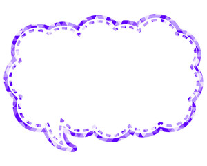 ステンドグラス風吹き出し　三角形模様　細長い雲形