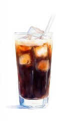 Artistic set of iced coffee beans and coffee cup drinks isolated on white background,hand-drawn vector,hot coffee drinks,cafe shop,modern flat design,Fashionable and cute coffee motif concept.