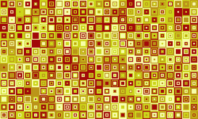 Abstract geometric pattern with warmtoned squares, creating a dynamic and vibrant visual texture.  Ideal for backgrounds, website design, textiles, and presentations.