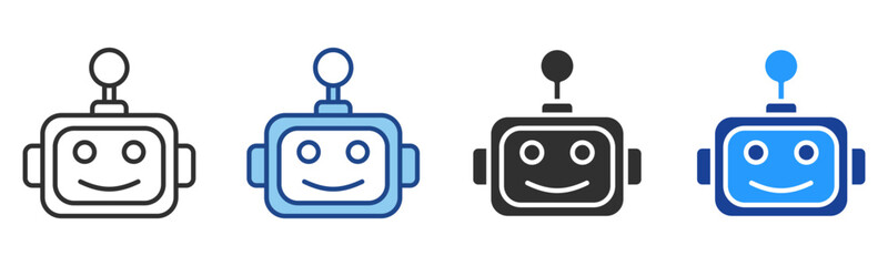 Robot Icon Multiple Style Vector Collection 