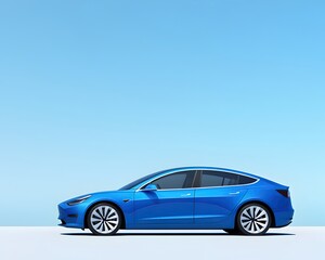Obraz premium Electric Vehicle Charging with Wind Background for Sustainable Energy