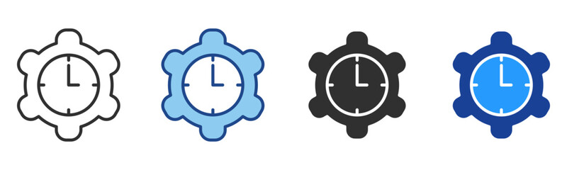 Clock Icon Multiple Style Vector Collection 