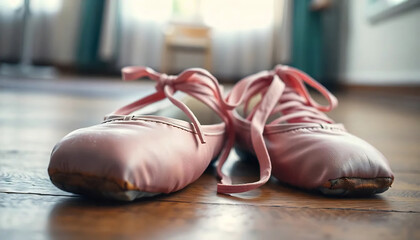 Close-Up of a Ballerina’s Pointe Shoes