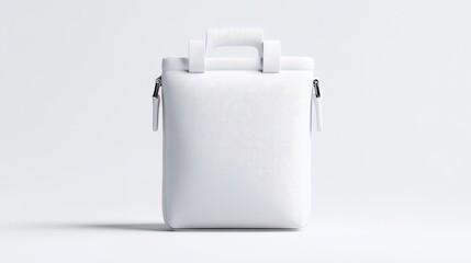 Modern white bag, simple and minimalist design.  Compact and functional, ideal for everyday use.  Lightweight and stylish