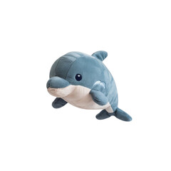 Cute little dolphin doll with a white background 