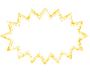 ステンドグラス風吹き出し　三角形模様　細長いギザギザした形