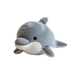 Cute little dolphin doll with a white background 