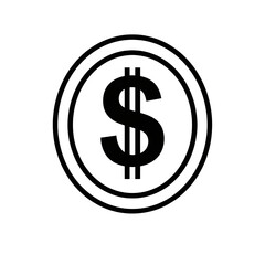 Obraz premium Dollar Sign Coin Clipart PNG