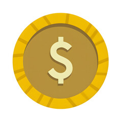 Obraz premium Dollar Sign Coin Clipart PNG