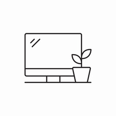 monitor plant computer icon vector sign