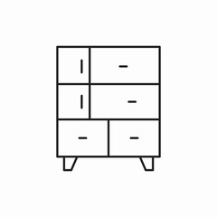 Drawer cabinet storage icon vector sign