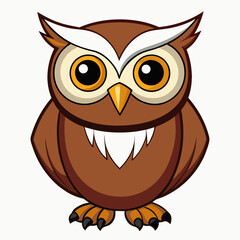 owl, bird, cartoon, animal, vector, illustration, cute, nature, brown, drawing, icon, character, art, feather, wise, wing, design, eyes, wild, beak, wildlife, night, wisdom, fun, symbol