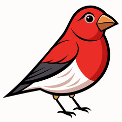 bird with a red heart