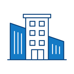 Buildings Line Editable Stroke Icon. Real Estate, City, Cityscape, House, Home, Apartment, Condominium, Hotel, Mall,  Town, Architecture Buildings Icons Vector Illustration