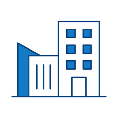 Buildings Line Editable Stroke Icon. Real Estate, City, Cityscape, House, Home, Apartment, Condominium, Hotel, Mall,  Town, Architecture Buildings Icons Vector Illustration