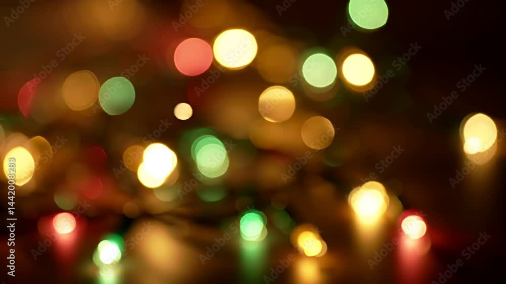 Poster abstract warm colorful bokeh lights twinkle softly against a dark background creating a festive holi