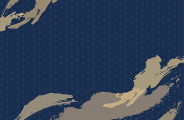 和風紺色×金色背景ベクターイラスト素材