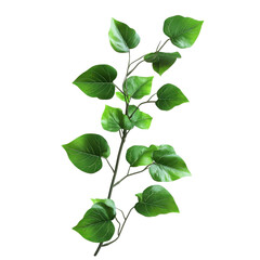 Fototapeta premium A stylized green branch with leaves set against a dynamic, colorful, abstract background.