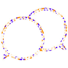 ステンドグラス風吹き出し　三角形模様　重なる会話