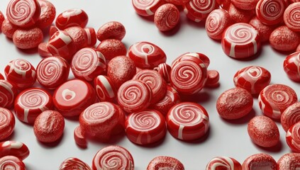 CANDYTREASURE candy logo color red shape warping candy white background