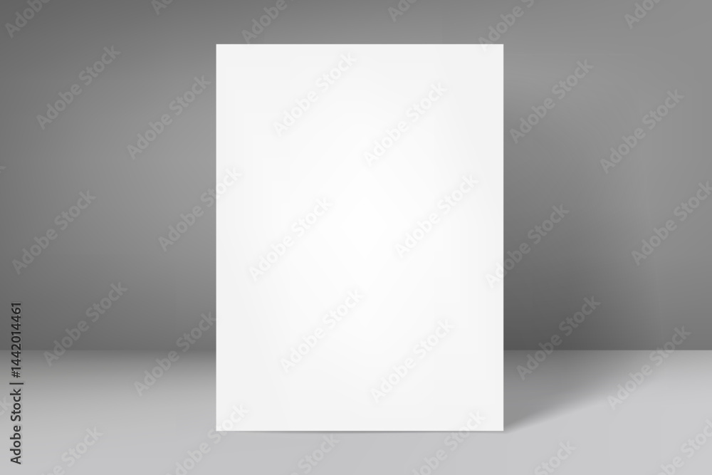 Poster vertical blank frame with shaow. 3d vector mockup